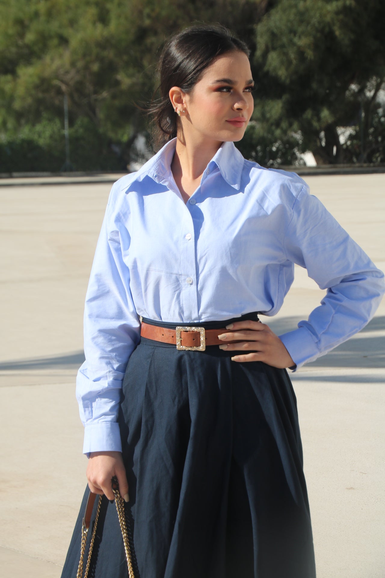 Chemise Classique en Popeline de Coton Bleu Cie