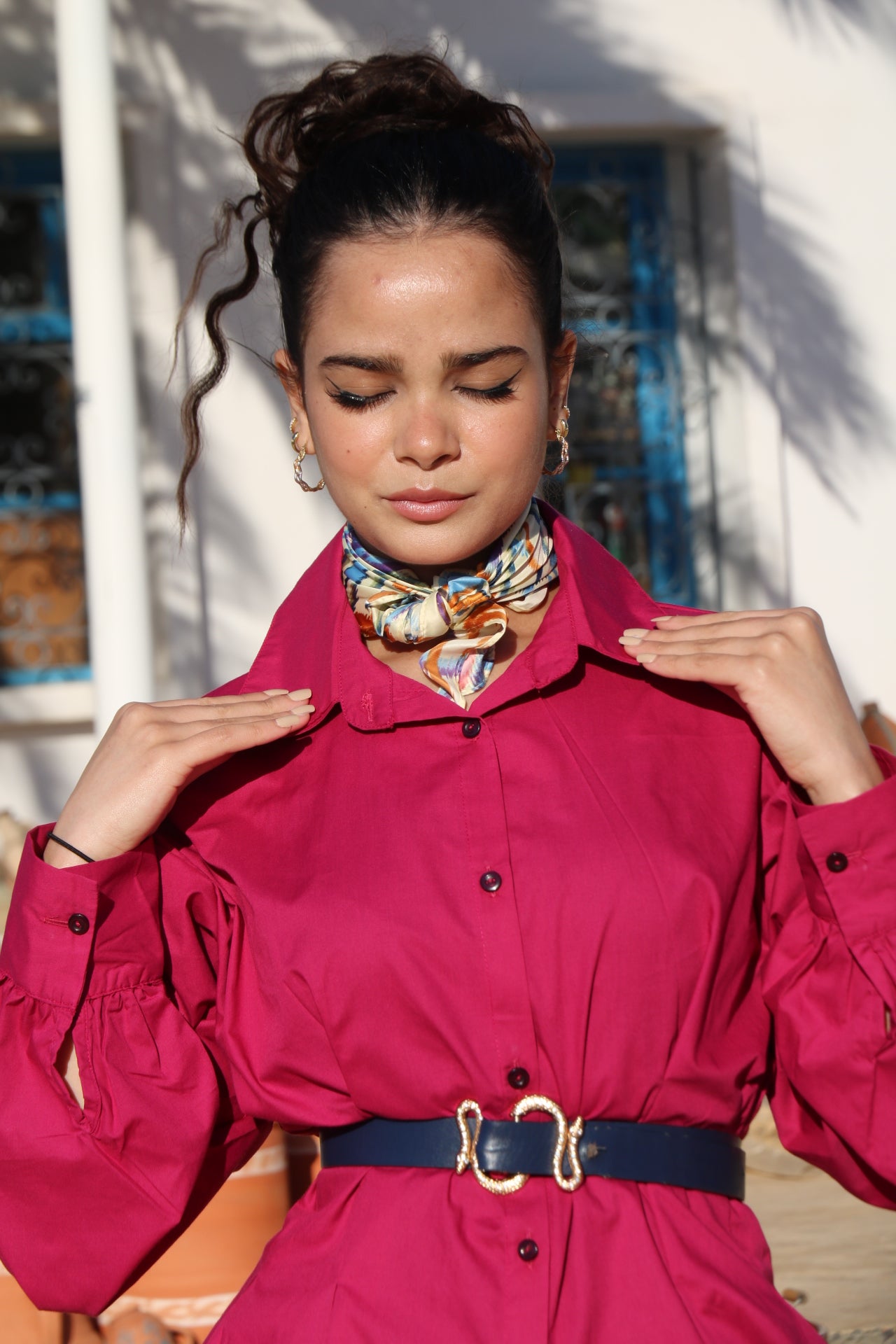Chemise Fuchsia en Popeline de Coton